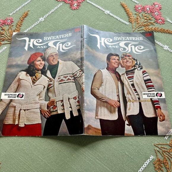 Vintage American Thread He and She Sweaters, Knitting Pattern Book - Picture 3 of 10